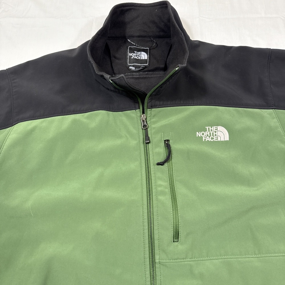 North Face Apex Bionic Mens 2XL Green BLK  Softshell Fleece Lined Outdoor ZIP - Picture 2 of 9